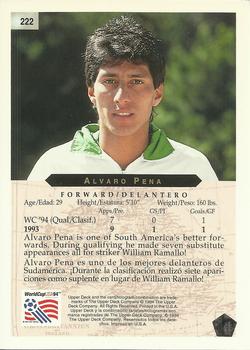 1994 Upper Deck World Cup Contenders English/Spanish #222 Alvaro Pena Back
