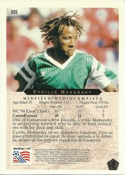 1994 Upper Deck World Cup Contenders English/Spanish #225 Cyrille Makanaky Back