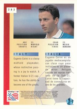 1994 Upper Deck World Cup Contenders English/Spanish #283 Eugenio Corini Back