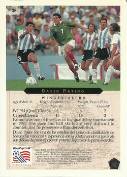 1994 Upper Deck World Cup Contenders English/Spanish #36 David Patino  Back