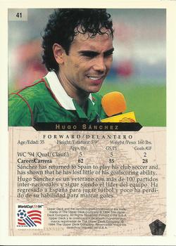 1994 Upper Deck World Cup Contenders English/Spanish #41 Hugo Sanchez Back