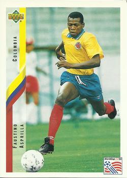 1994 Upper Deck World Cup Contenders English/Spanish #57 Faustino Asprilla Front