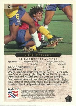 1994 Upper Deck World Cup Contenders English/Spanish #60 John Trellez Back