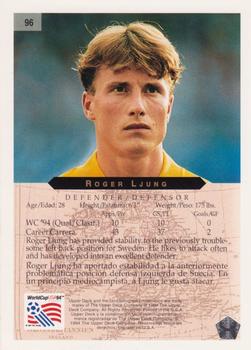 1994 Upper Deck World Cup Contenders English/Spanish #96 Roger Ljung  Back