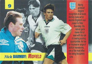 1996 Panini Gold England Stars Euro #9 Nick Barmby Back