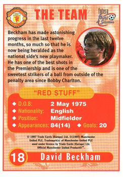 1997-98 Futera Manchester United Fans' Selection #18 David Beckham Back