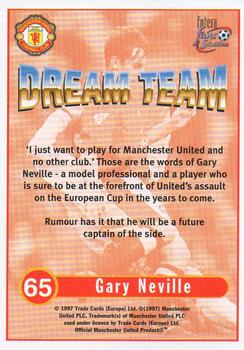 1997-98 Futera Manchester United Fans' Selection #65 Gary Neville Back