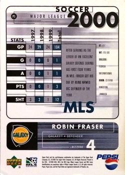 2000 Upper Deck MLS - Pepsi MVP #P5 Robin Fraser Back