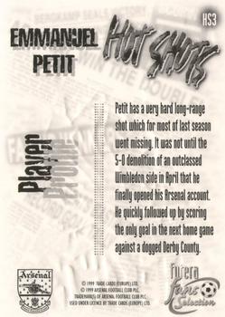 1999 Futera Arsenal Fans' Selection - Hot Shots Chrome Embossed #HS3 Emmanuel Petit Back