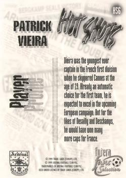 1999 Futera Arsenal Fans' Selection - Hot Shots Chrome Embossed #HS6 Patrick Vieira Back