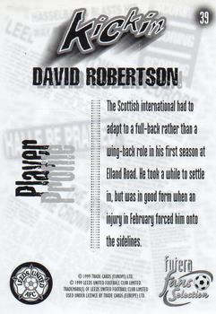 1999 Futera Leeds United Fans' Selection #39 David Robertson Back