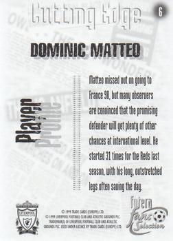 1999 Futera Liverpool Fans' Selection #6 Dominic Matteo Back
