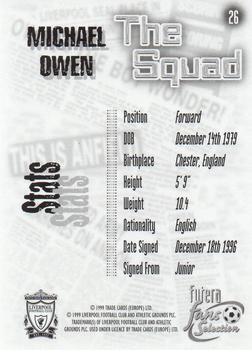 1999 Futera Liverpool Fans' Selection #26 Michael Owen Back