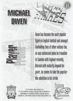 1999 Futera Liverpool Fans' Selection #67 Michael Owen Back