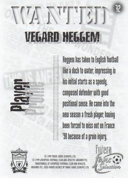 1999 Futera Liverpool Fans' Selection #72 Vegard Heggem Back