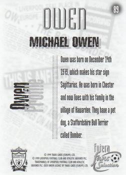 1999 Futera Liverpool Fans' Selection #89 Michael Owen Back