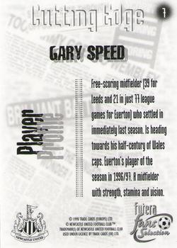 1999 Futera Newcastle United Fans' Selection #7 Gary Speed Back