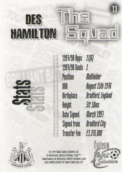 1999 Futera Newcastle United Fans' Selection #13 Des Hamilton Back