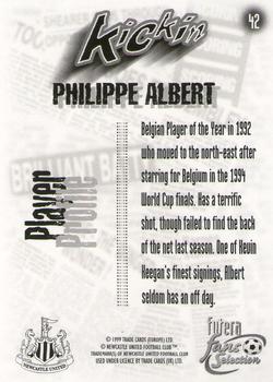 1999 Futera Newcastle United Fans' Selection #42 Philippe Albert Back