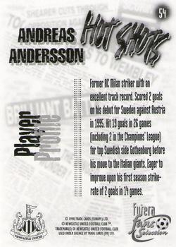 1999 Futera Newcastle United Fans' Selection #54 Andreas Andersson Back