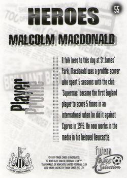 1999 Futera Newcastle United Fans' Selection #55 Malcolm MacDonald Back
