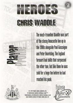1999 Futera Newcastle United Fans' Selection #58 Chris Waddle Back