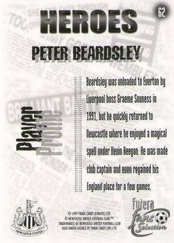 1999 Futera Newcastle United Fans' Selection #62 Peter Beardsley Back