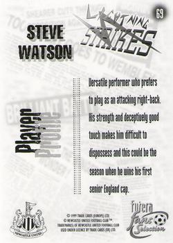 1999 Futera Newcastle United Fans' Selection #69 Steve Watson Back