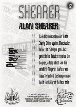 1999 Futera Newcastle United Fans' Selection #82 Alan Shearer Back