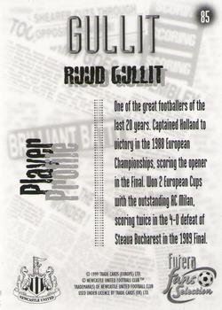 1999 Futera Newcastle United Fans' Selection #85 Ruud Gullit Back