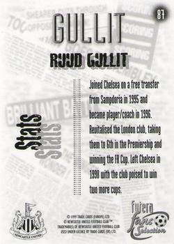 1999 Futera Newcastle United Fans' Selection #87 Ruud Gullit Back