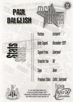 1999 Futera Newcastle United Fans' Selection #92 Paul Dalglish Back
