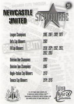 1999 Futera Newcastle United Fans' Selection #97 Silverware Back