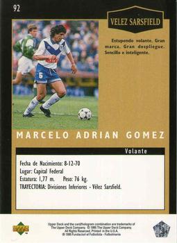 1995 Upper Deck Futbol Argentino #92 Marcelo Adrian Gomez Back