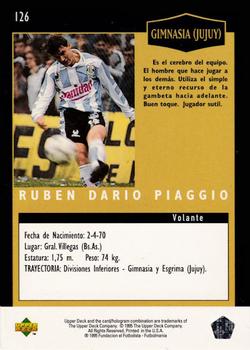 1995 Upper Deck Futbol Argentino #126 Ruben Dario Piaggio Back