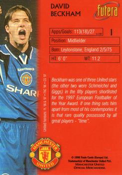 1998 Futera Manchester United #1 David Beckham Back