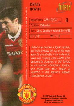 1998 Futera Manchester United #8 Denis Irwin Back