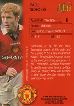 1998 Futera Manchester United #11 Paul Scholes Back