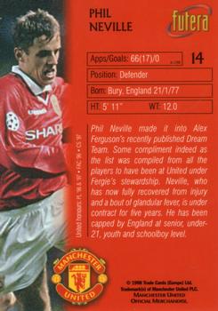 1998 Futera Manchester United #14 Phil Neville Back