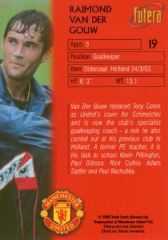 1998 Futera Manchester United #19 Raimond Van Der Gouw Back