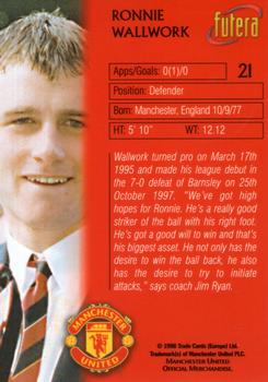 1998 Futera Manchester United #21 Ronnie Wallwork Back