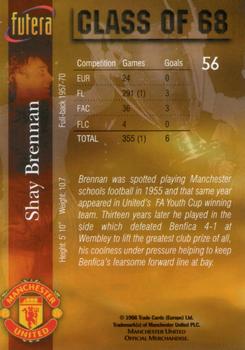1998 Futera Manchester United #56 Shay Brennan Back