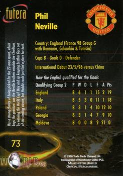 1998 Futera Manchester United #73 Phil Neville Back