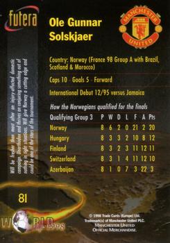 1998 Futera Manchester United #81 Ole Gunnar Solskjaer Back