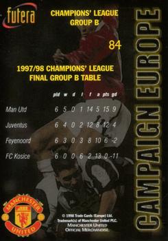 1998 Futera Manchester United #84 Clash of the Giants Back