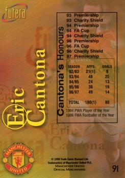 1998 Futera Manchester United #91 Eric Cantona Back