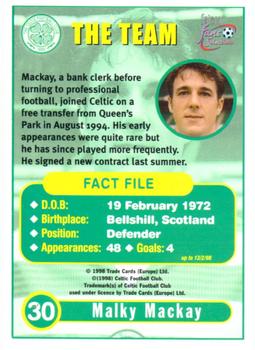 1997-98 Futera Celtic Fans Selection #30 Malky Mackay Back