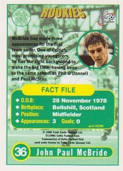 1997-98 Futera Celtic Fans Selection #36 John Paul McBride Back