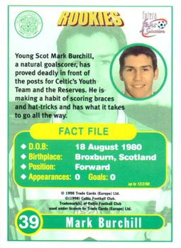 1997-98 Futera Celtic Fans Selection #39 Mark Burchill Back