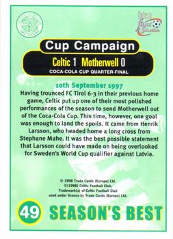 1997-98 Futera Celtic Fans Selection #49 Celtic 1 Motherwell 0 Back